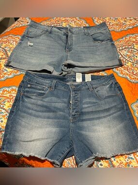 Time and Tru Blue Denim Shorts Duo - Light & Medium Wash